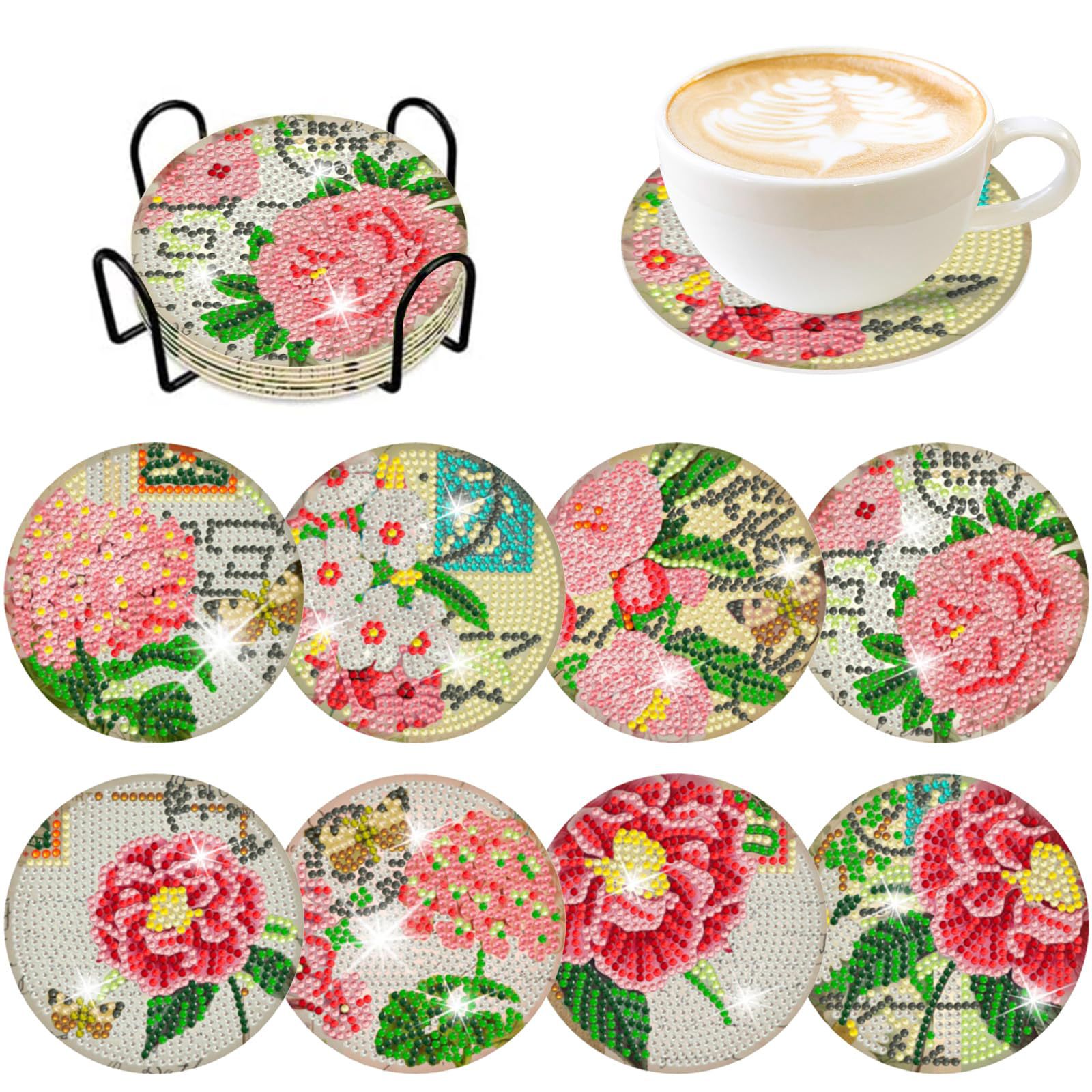 Resin Art Coasters - RUOPOTY-Coasters para bebidas DIY, Kits de
