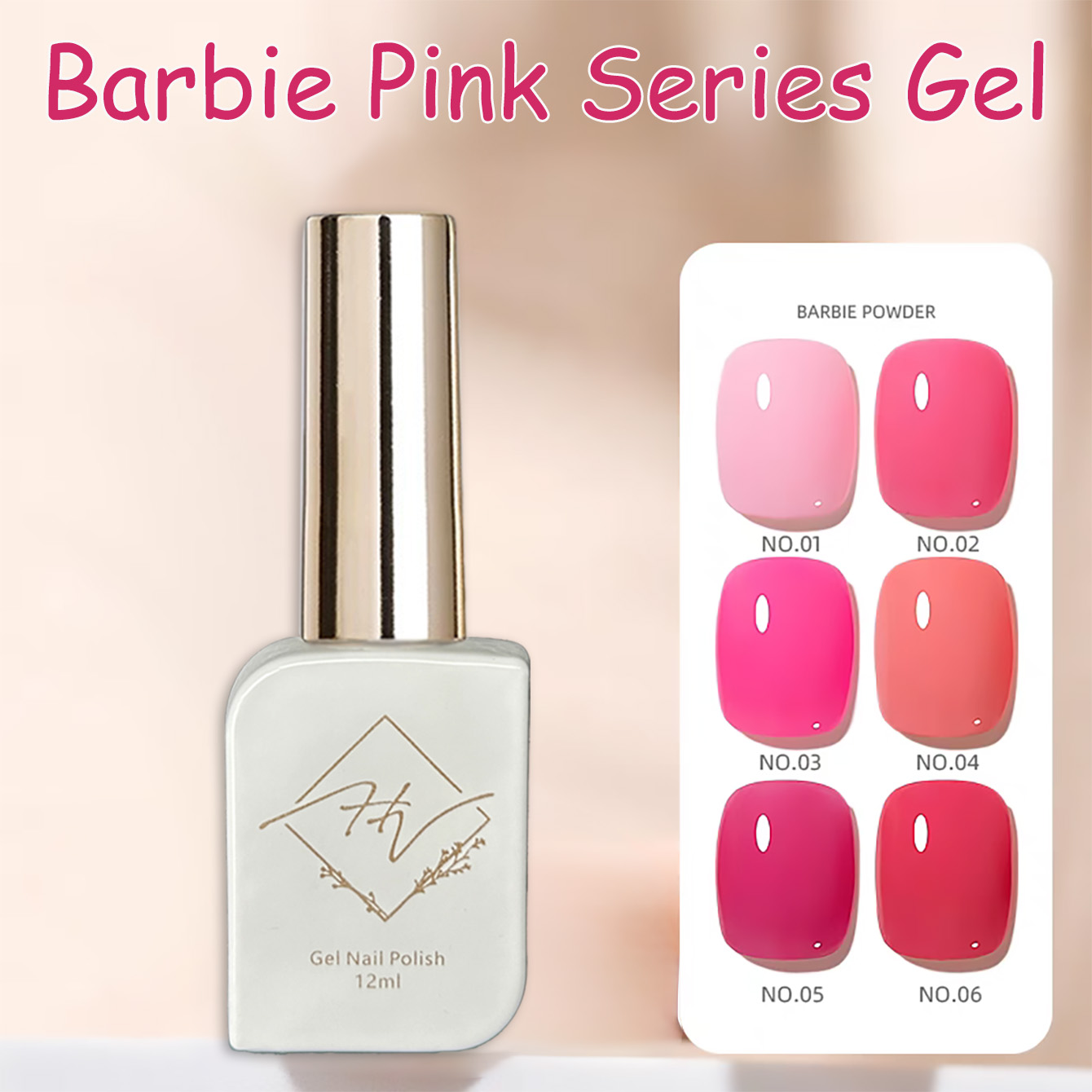 Resin Art With Rose - ZH1PCS Esmalte em Gel Rosa Quente