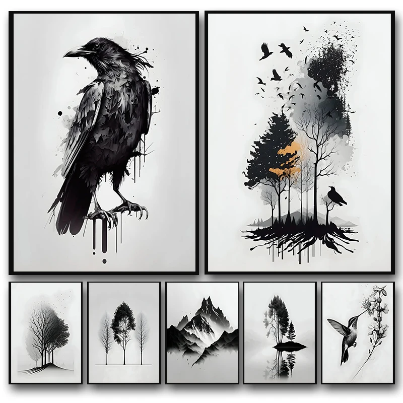 Resin Art Tree - Pôster de Paisagem com Árvore e