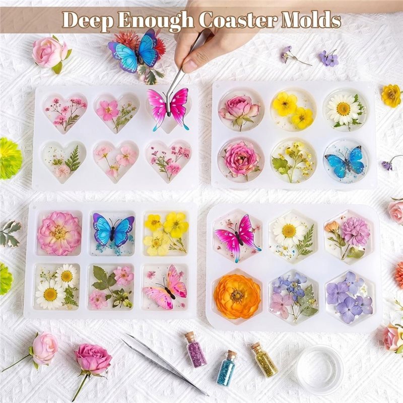 Moldes de resina FYBL de 4 pol - Resin Art Coasters avaliação e preço