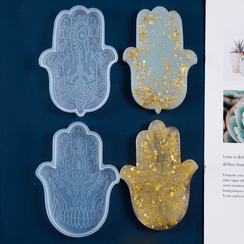 1 pçs diy coaster mão de fátim - Resin Art Coasters avaliação e preço