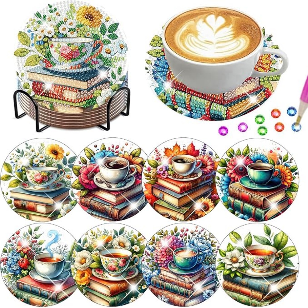 8 Peças/Kit DIY de Porta-Copos - Resin Art Coasters avaliação e preço