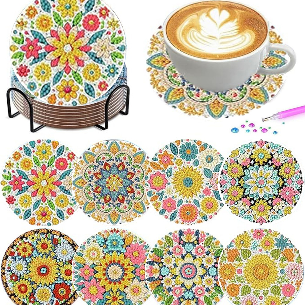 Conjunto de 8 peças/Conjunto d - Resin Art Coasters avaliação e preço