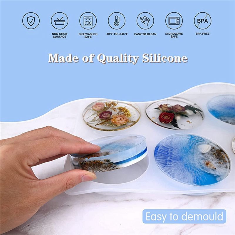 Moldes de resina AA94-1 PCS pa - Resin Art Coasters avaliação e preço