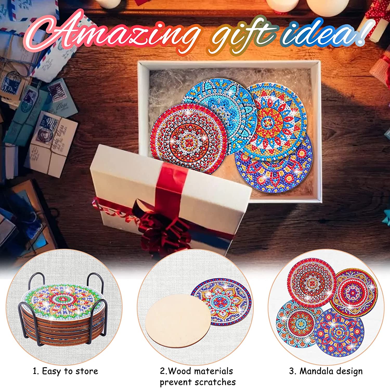 Chenistory 8 peças porta-copos - Resin Art Coasters avaliação e preço